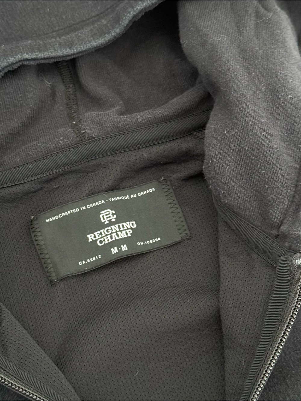 Reigning Champ Full Zip Cotton Hoodie In Dark Navy - Size M - Made In Canada - Picture 6 of 8